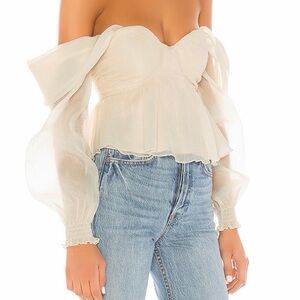 Elegant Cream Off-Shoulder Corset Top